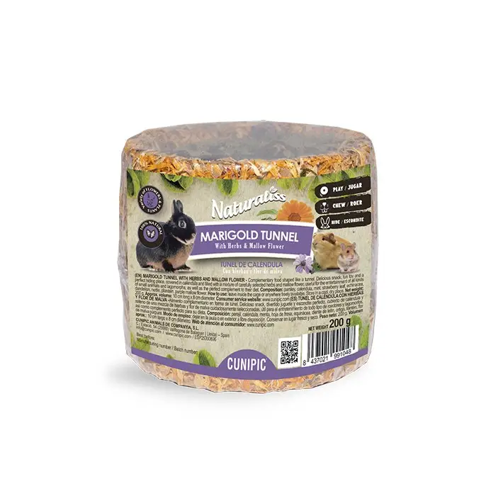Paiement Sécurisé Cunipic – Tunnel Naturaliss Fleur de Calendula et Mauve – 185g