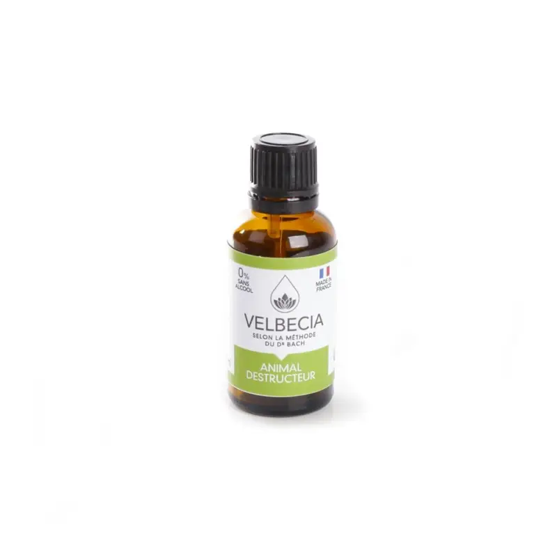 Jusqu'à Épuisement Des Stocks Velbecia - Fleur de Bach Destruction pour Chiens et Chats - 30ml