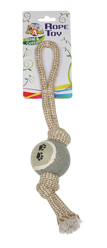 Haute Qualité Croci – Jouet Corde avec Balle Tennis pour Chiens – 34cm