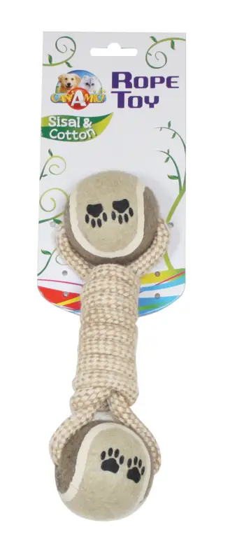 Prix Choc Croci – Jouet Corde 2 Balles Tennis pour Chiens – 24cm