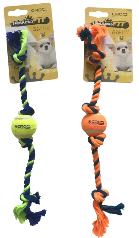 Croci – Jouet Corde + Balle Tennis Vert/Bleu pour Chiens – 16cm Jusqu&rsquo;à Épuisement Des Stocks