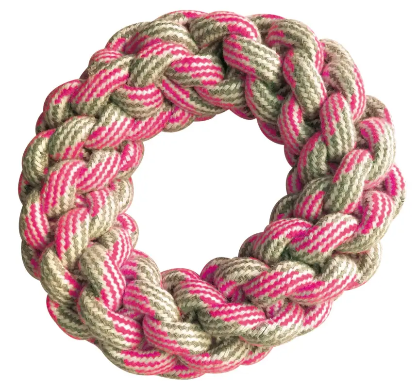 Soldes Croci – Jouet Corde Anneau Rose Pastel pour Chiens – 18cm