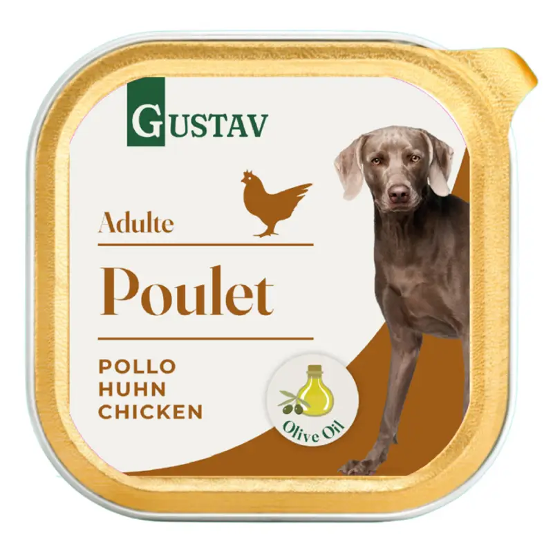 Gustav – P&acirc;t&eacute;e Adulte au Poulet pour Chiens – 300g Livraison Express