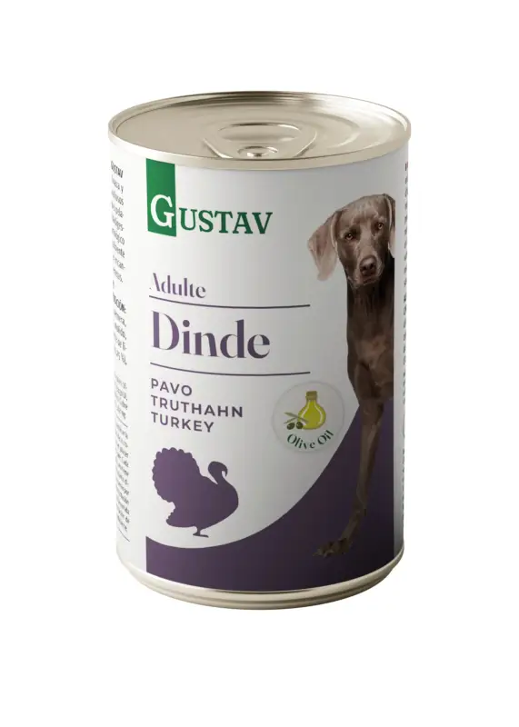 Super Prix Gustav – P&acirc;t&eacute;e Adulte &agrave; la Dinde pour Chiens – 400g