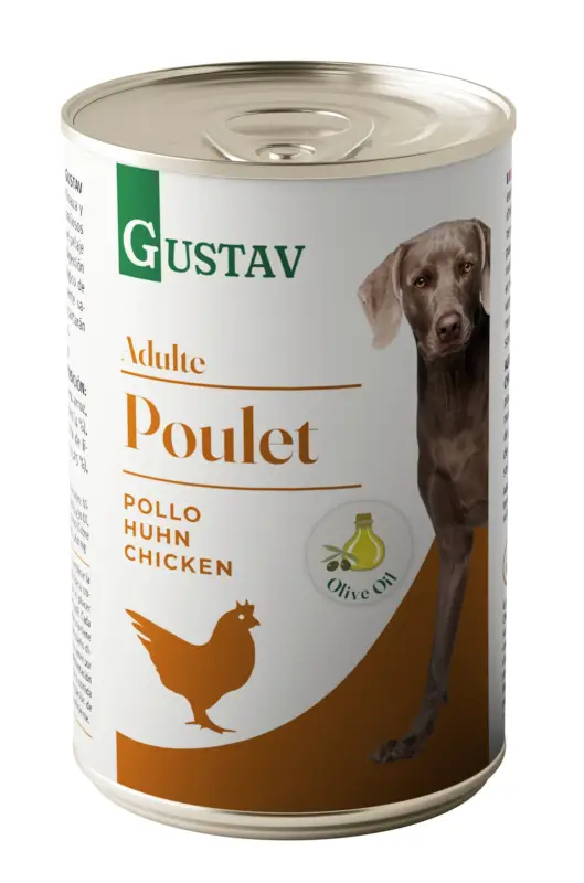 Gustav - Pâtée Adulte au Poulet pour Chiens - 400g Meilleure Vente
