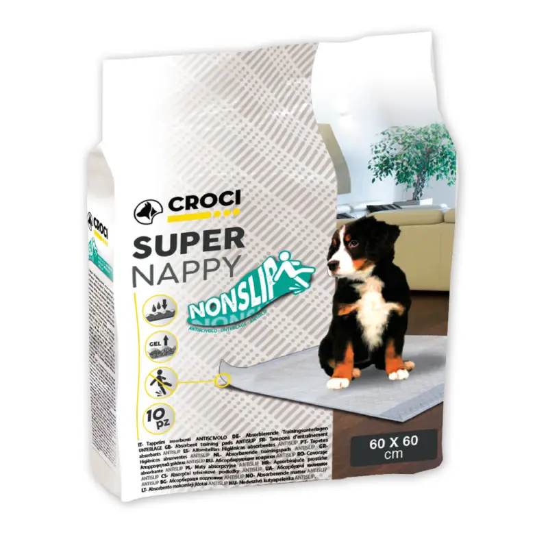 Nouvel Arrivage Croci – Tapis Absorbant Super Nappy Nonslip pour Chiens – 57x54cm/10pcs