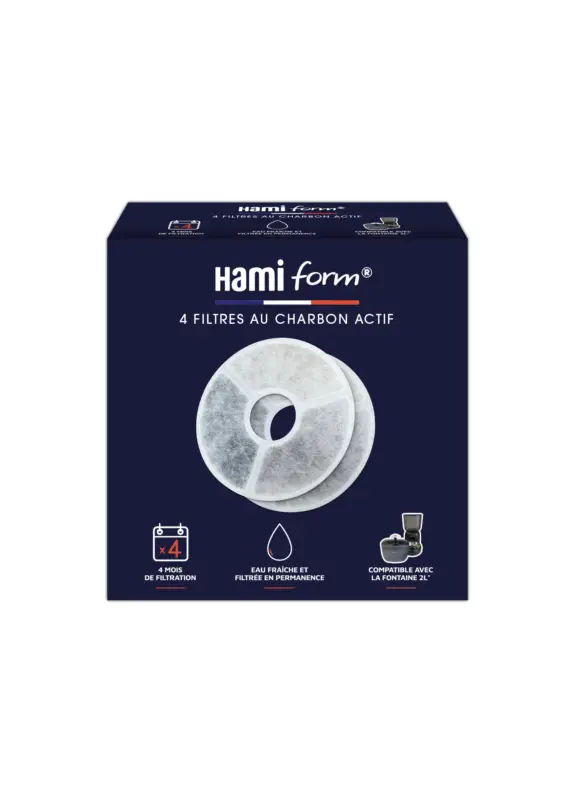 Hamiform - Filtres au Charbon Actif pour Fontaine2L - x4 Achat Immédiat