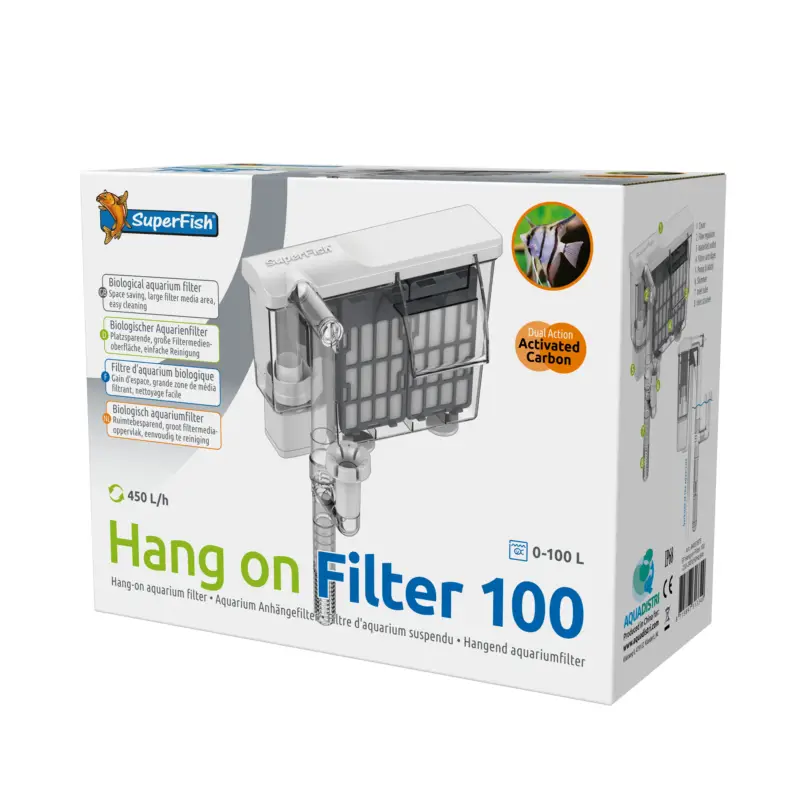 Usine Directe Superfish - Filtre Biologique Hang on Filter 100 Aquarium - 450L/h