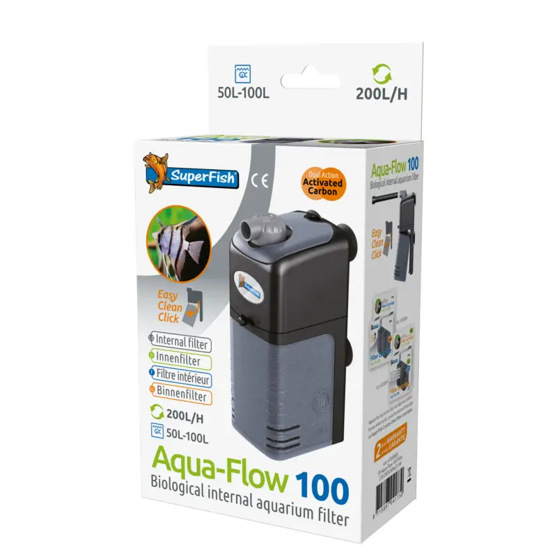 Top Vente Superfish – Filtre Int&eacute;rieur Aqua-Flow 100 – 200L/H