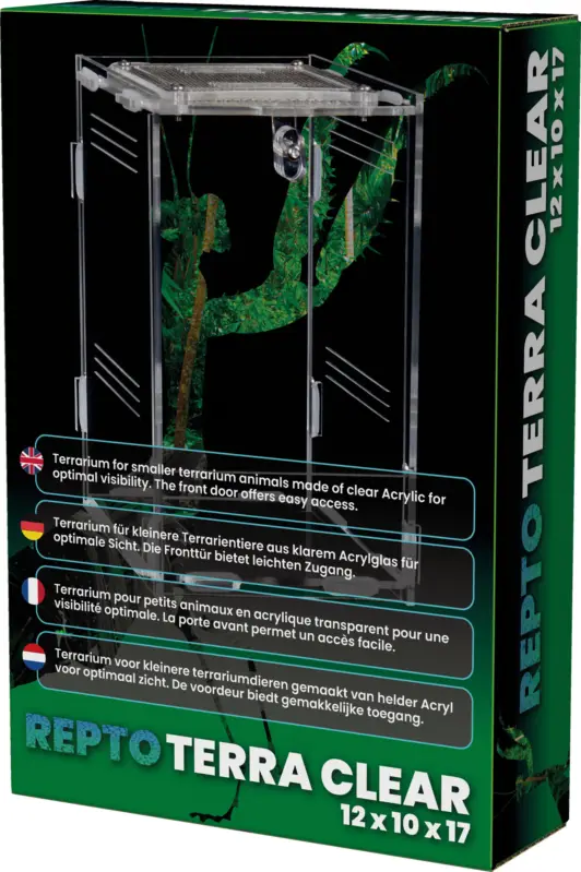 Repto – Terrarium AcryliqueTerra Clear – 11,5x10x16,5cm Usine Directe