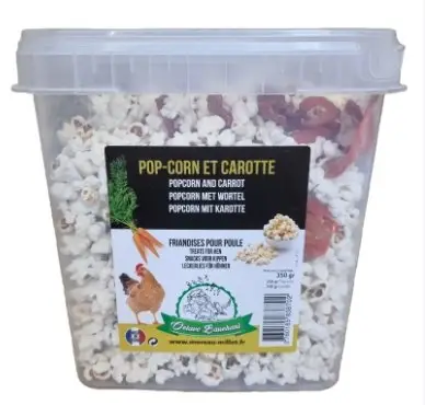 Octave Bauchant - Friandises Pop-corn et Carotte pour Poules - 350g Authentique