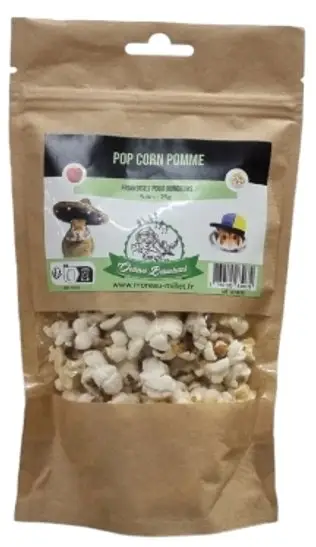 Octave Bauchant - Friandises Pop-corn Pomme Rongeurs - 25g Commander Maintenant