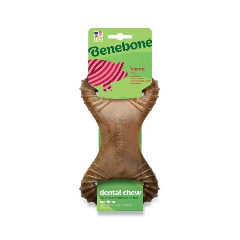 Benebone – Jouet Os Dental Chew Bacon – M Populaire