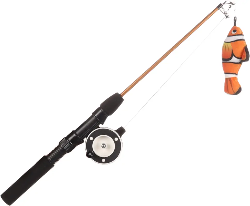 Meilleur Prix Flamingo - Jouet Rodney Poisson Clown & Canne à Pêche pour Chats - 41cm