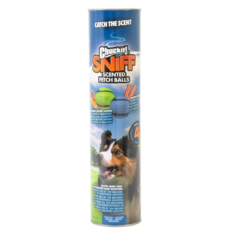 Dernière Chance ChuckIt! – Pack 4 Balles Sniff Fetch Balls pour Chiens – M