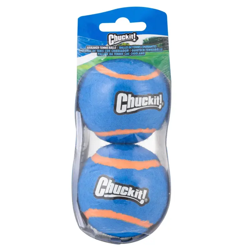 Livraison Express ChuckIt! – Pack 2 Balles SqueakerTennis Balls pour Chiens – S