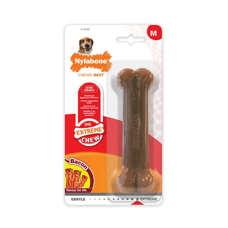 Produit De Marque Nylabone – Jouet &agrave; M&acirc;cher Extreme Bone Bacon