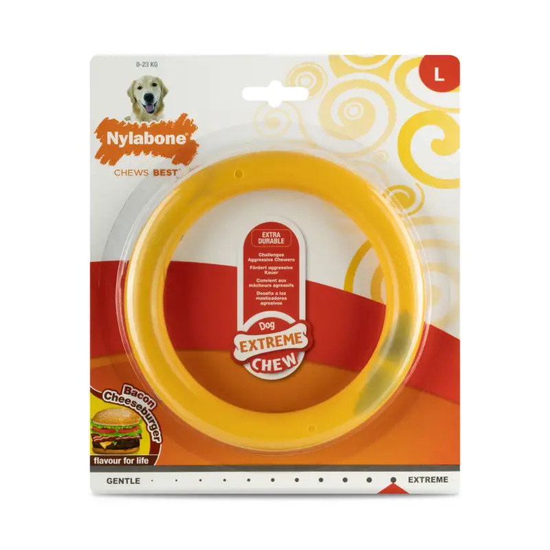 Nylabone – Jouet &agrave; M&acirc;cher Bacon Cheeseburger Extreme Ring Chew – L Meilleur Prix