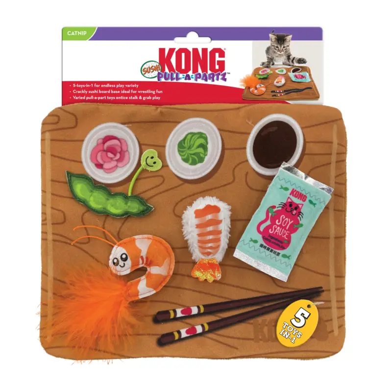 Dernière Chance KONG – Jouet 5 en 1 Pull-A-Partz Sushi pour Chats
