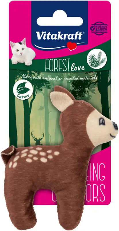 Haute Qualité Vitakraft - Jouet Faon Clochette + Catnip Forest Love - 10cm
