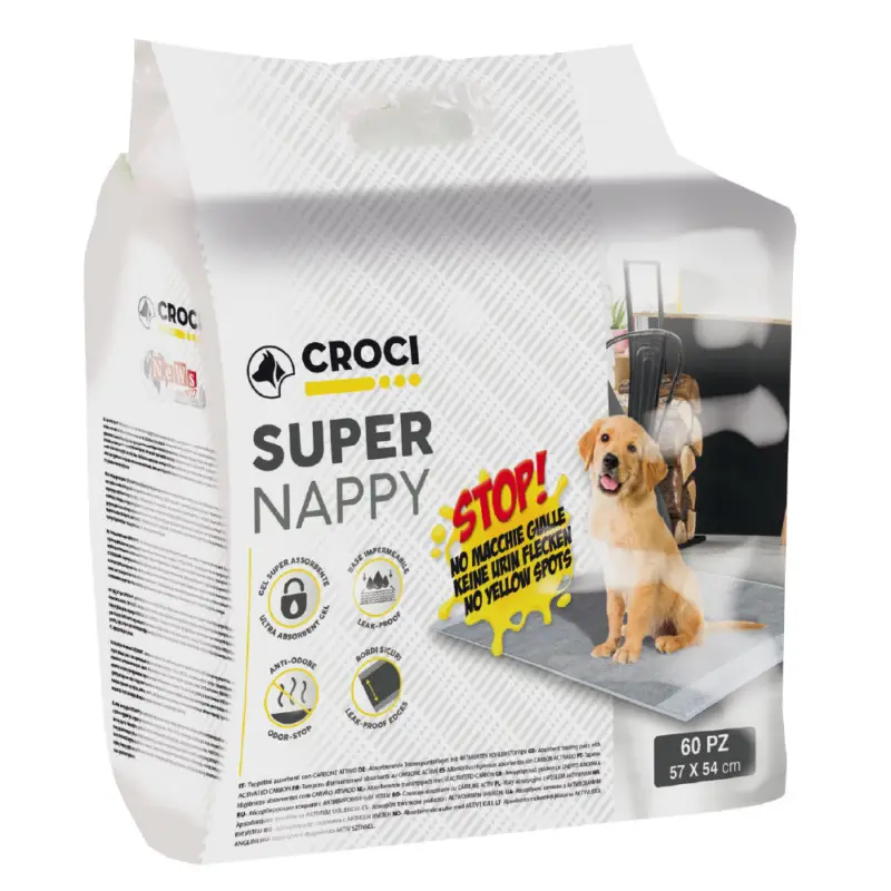 Bon Marché Croci – Tapis Hygi&eacute;nique Super NAPPY Charbon Actif (x40)
