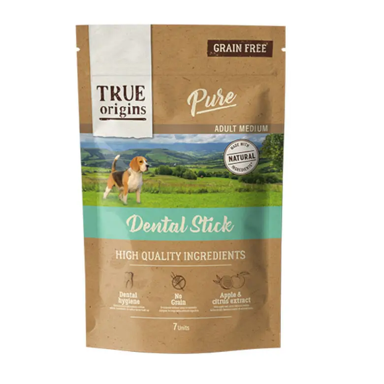 Super Prix True Origins Pure – Sticks Dentaires Sans C&eacute;r&eacute;ales pour Chiens Moyens – x7