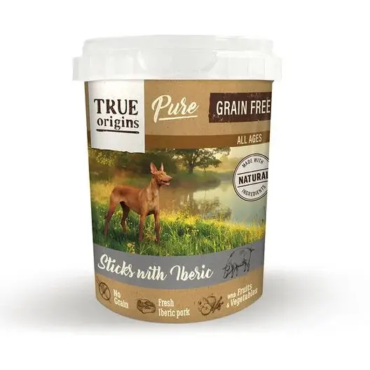 True Origins Pure – Sticks au Porc Ib&eacute;rique pour Chiens – 300g Réduction