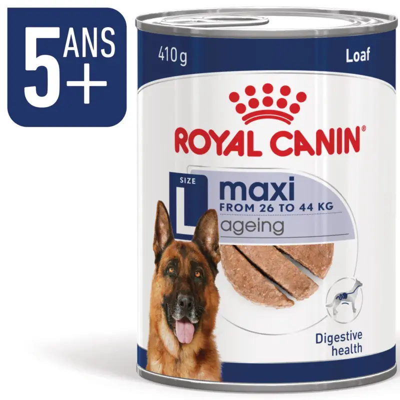 Commander Maintenant Royal Canin – P&acirc;t&eacute;e en Mousse Maxi Adult Ageing L – 410g