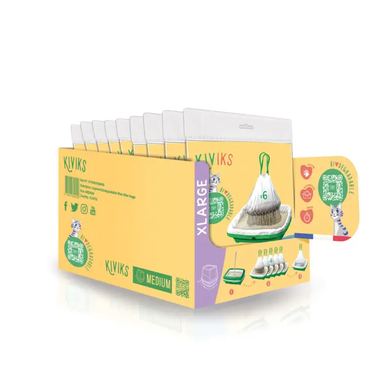 Kiviks - Lot Sacs à Litières Filtrant Extra Large - x15 Meilleur Choix