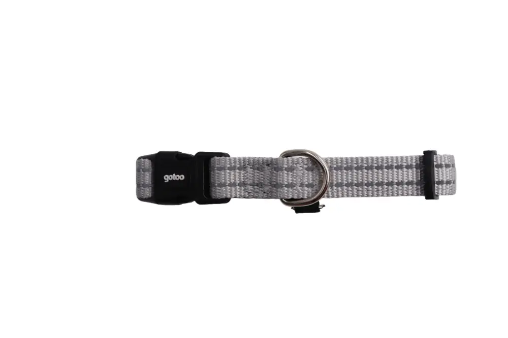 Gotoo – Collier Essentials en Nylon Premium Gris pour Chien Paiement Sécurisé