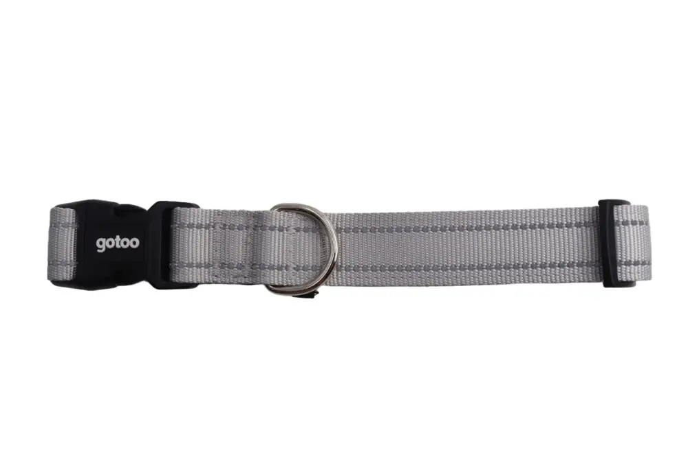 Marque Gotoo – Collier Essentials en Nylon Premium Gris pour Chien