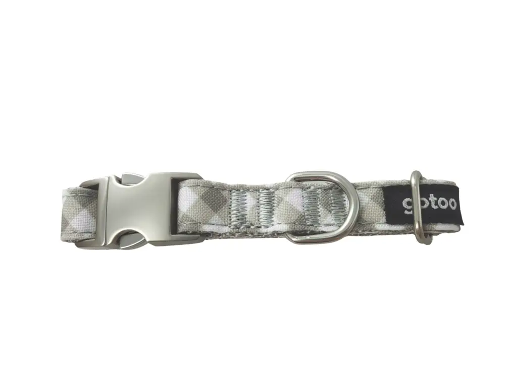 Gotoo – Collier Vichy Gris pour Chien Dernier Modèle