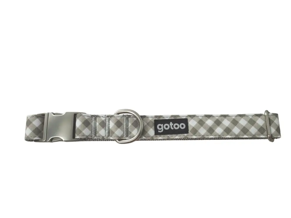 Authentique Gotoo – Collier Vichy Gris pour Chien