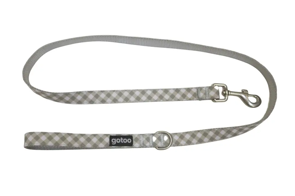 Petit Prix Gotoo - Laisse Vichy Gris pour Chien
