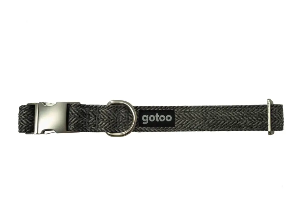 Gotoo – Collier Chevron Gris pour Chien Haute Qualité