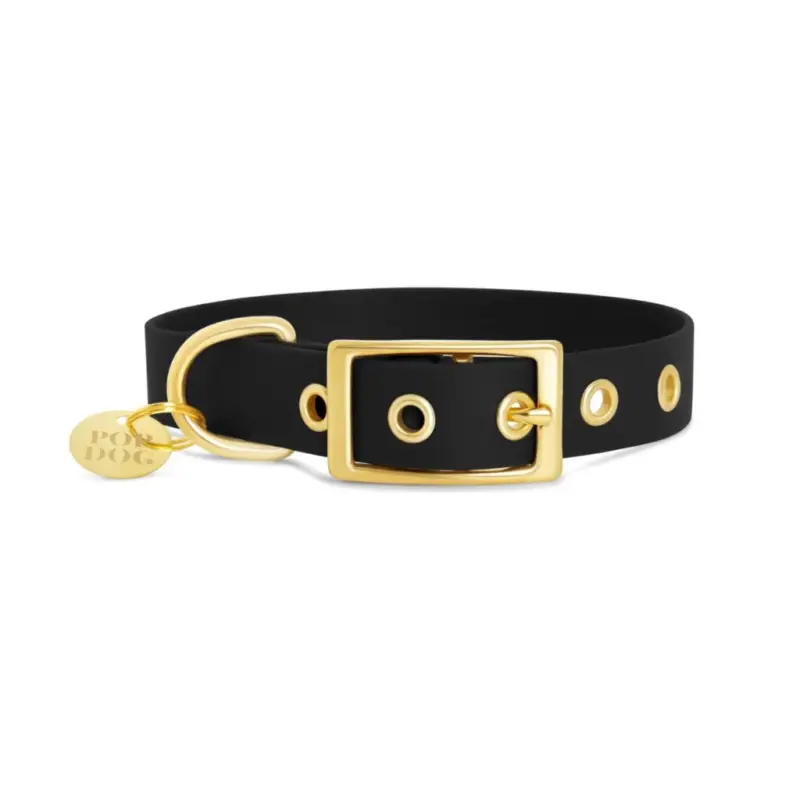 Super Prix Pop Dog – Collier Badass &agrave; &oelig;illets Noir pour Chiens – S