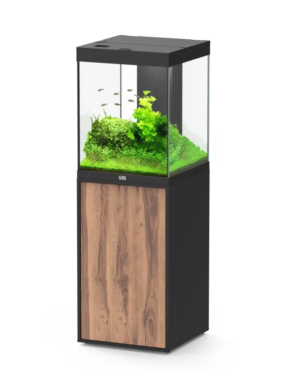 Prix Cassé Aquatlantis - Aquarium AQUA TOWER 163 LED 2.0 Filtre 133L - Intégré Noir/Nogal Bali