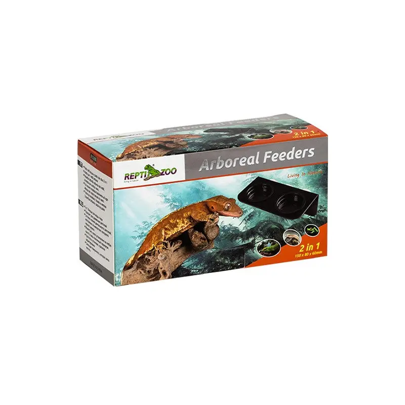 Reptizoo – Mangeoire Double Arboricole &agrave; Ventouses – 15x8x6cm Commander Vite