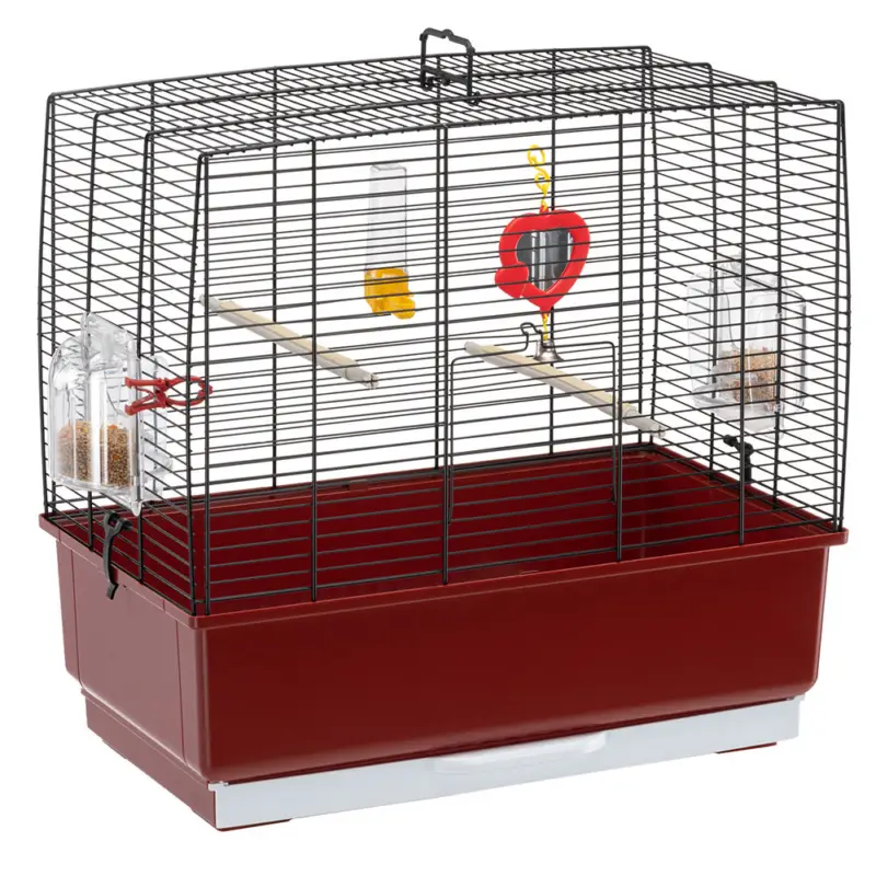 Ferplast - Cage Rekord 3 pour Oiseaux Exotique - Noir/Rouge Prix Bas