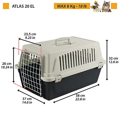 Prix Choc Ferplast - Panier de Transport Atlas 20 EL - Noir/Beige