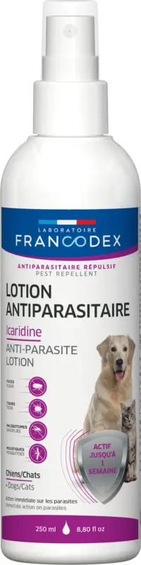 Francodex – Lotion Antiparasitaire Icaridine Chiens et Chats – 250ml Authentique