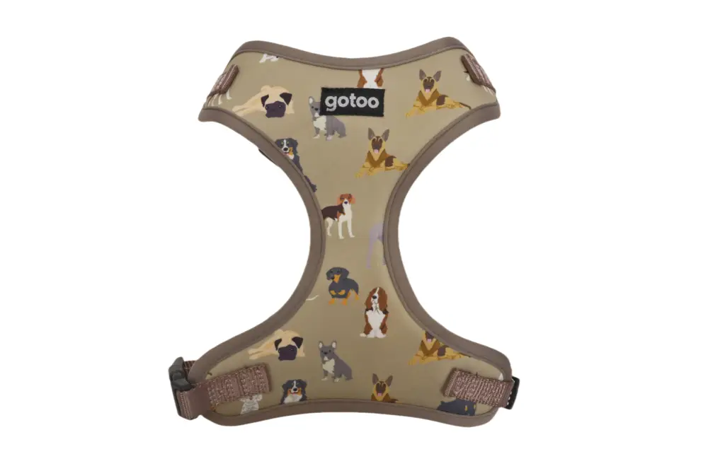 Gotoo - Harnais T-shirt a Motif pour Chien Marron Dernière Chance