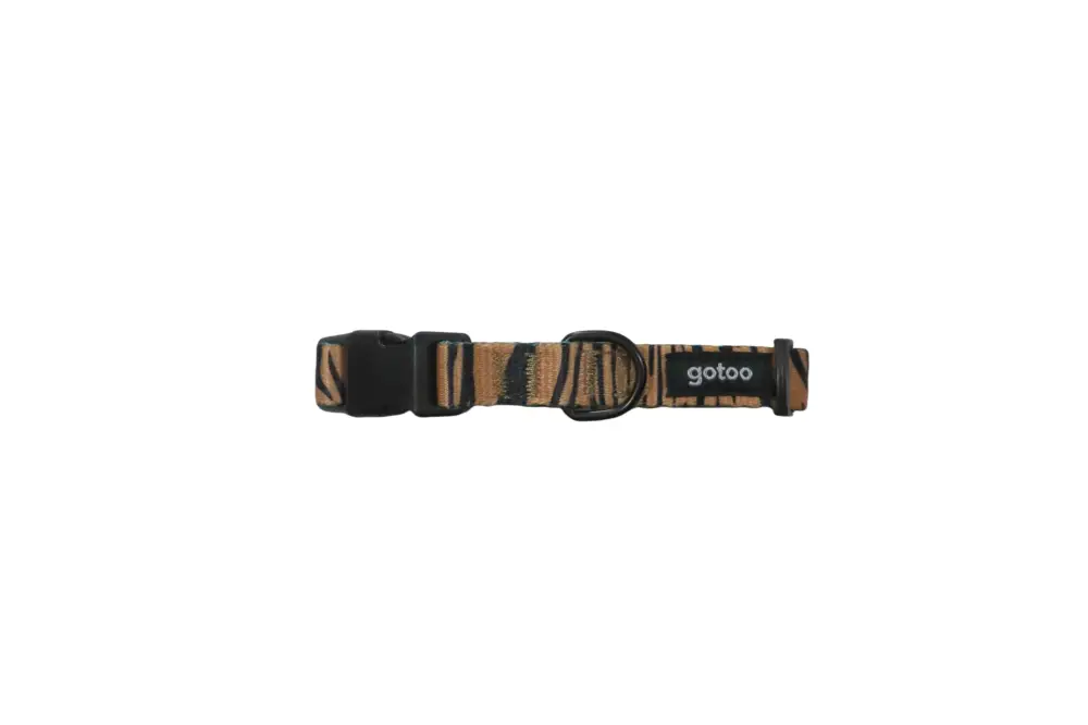 Gotoo – Collier &agrave; motifs de Tigre Marron pour Chien Usine Directe