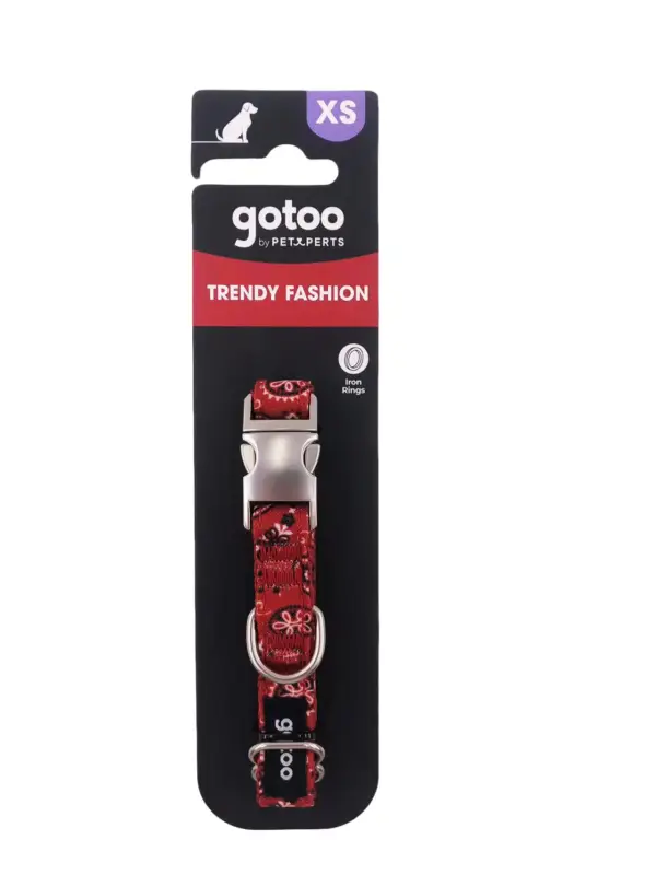 Gotoo – Collier en Paisley Rouge pour chien Dernière Chance