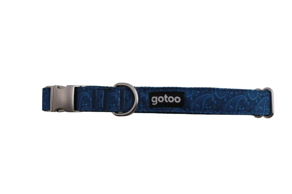 Gotoo- Collier Bleu Cachemire pour Chien Expédition Rapide