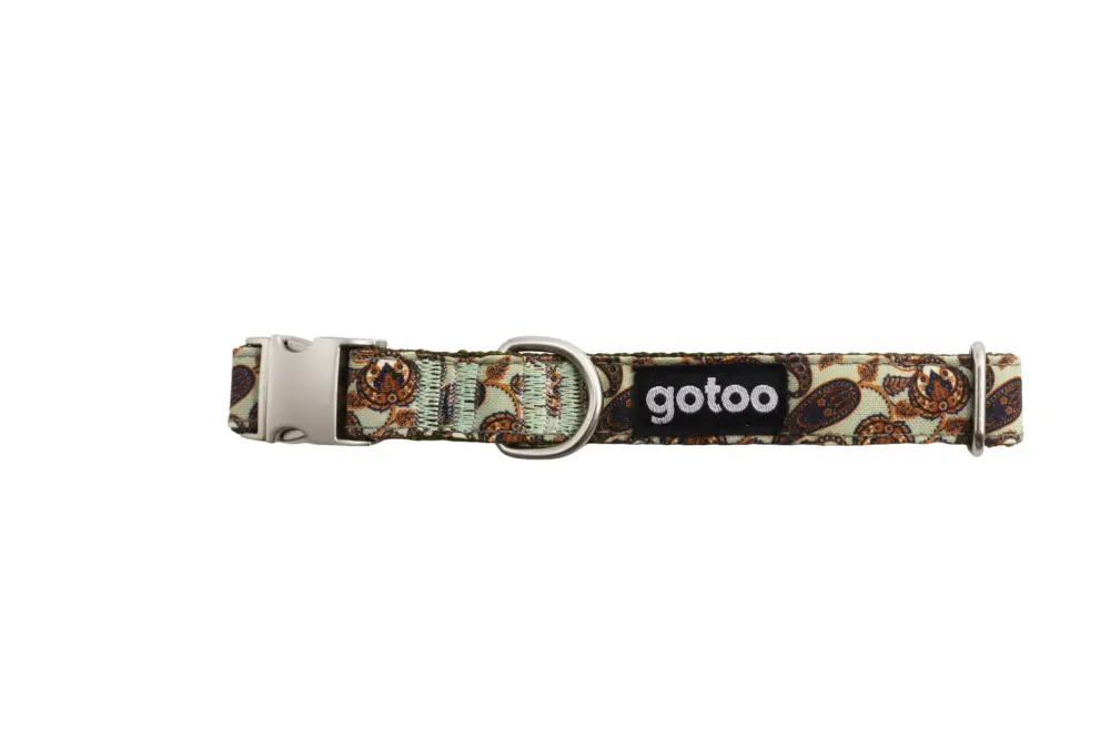 Gotoo - Collier en Paisley Khaki pour Chien Dernier Modèle