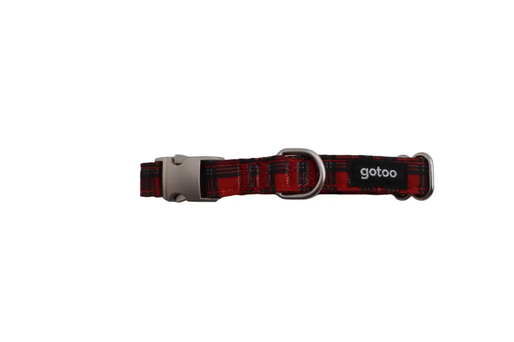Dernier Modèle Gotoo – Collier en Tartan Rouge pour chien