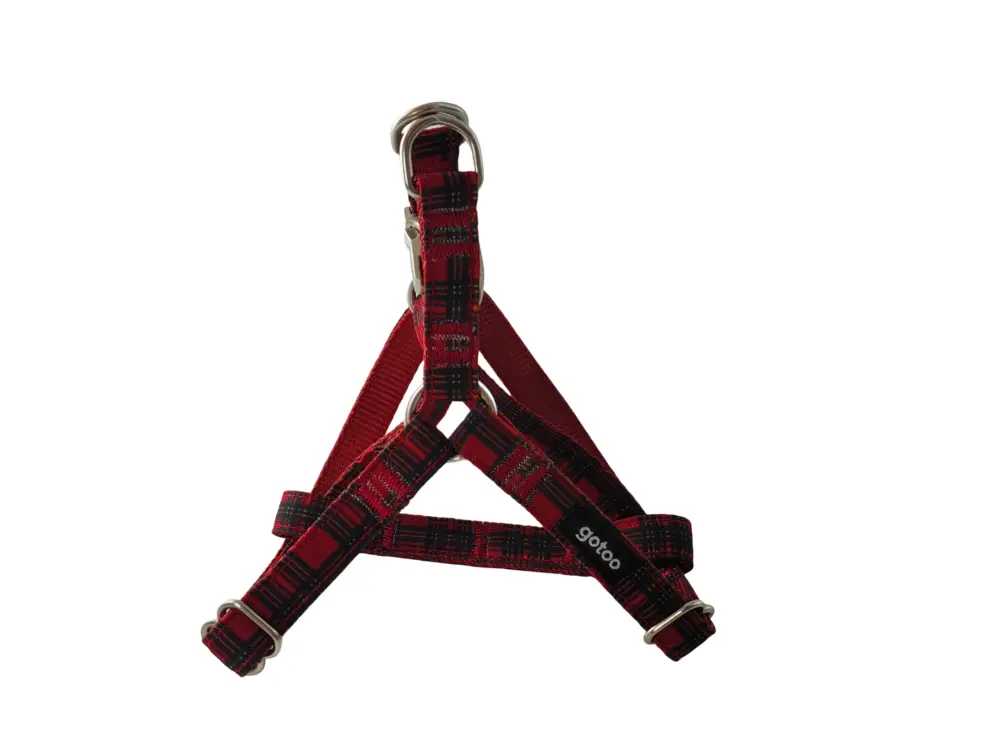 Vente Flash Gotoo - Harnais en Tartan Rouge pour chien