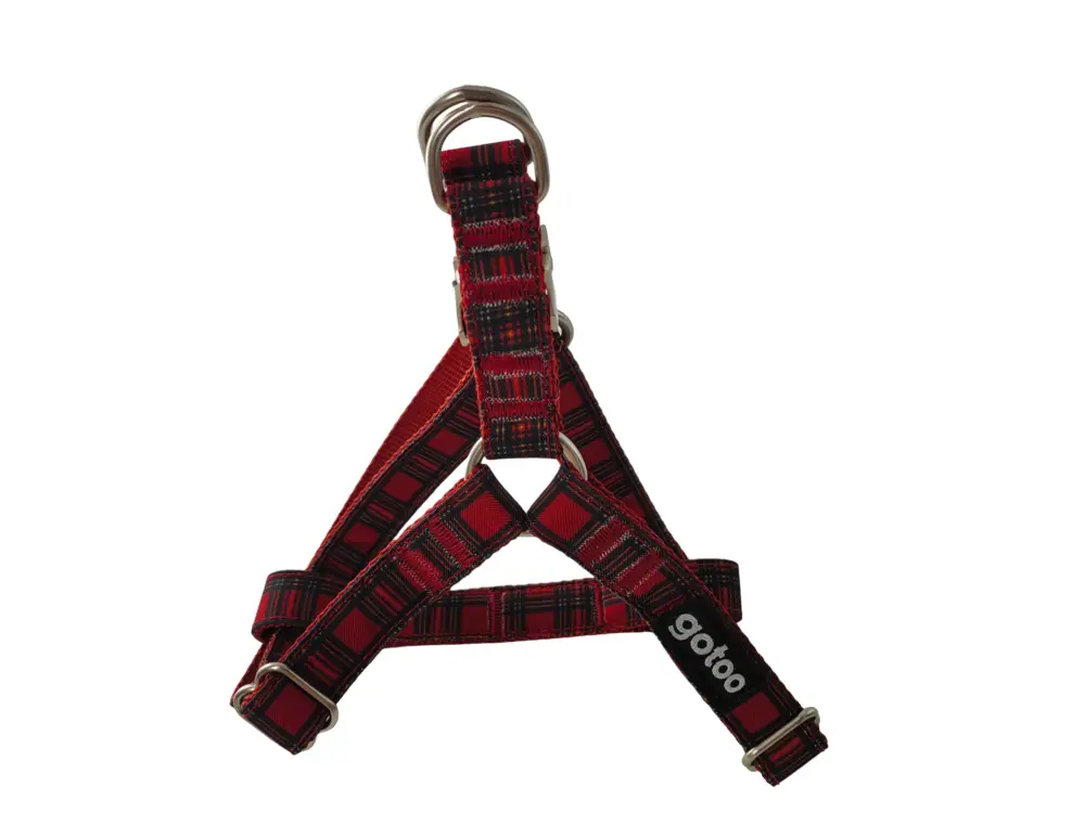Soldes Gotoo – Harnais en Tartan Rouge pour chien