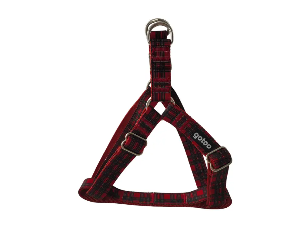 Gotoo - Harnais en Tartan Rouge pour chien Commander Vite